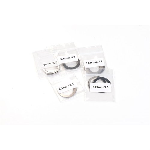 El AR Shim Set de Strike Industries para .223/5.56 o .308 asegura la alineación y el tiempo de tus dispositivos de boca, reutilizable y fabricado en acero inoxidable.