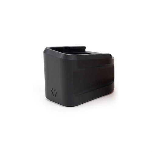 El Strike Industries Aluminum Extended Mag Plate para GLOCK G19 (9mm) añade 5 balas, tiene un diseño sin enganches y está hecho de aluminio 6061-T6.