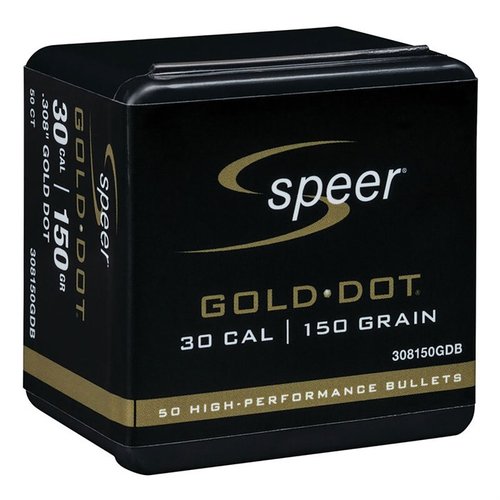 Los proyectiles Gold Dot de 30 cal. ofrecen precisión extrema, expansión confiable y retención de peso casi del 100% para una protección personal efectiva.