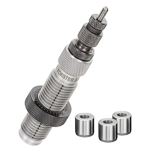 El kit de die bushing de Forster incluye un die de tamaño completo pulido a mano y tres bushings estándar elegidos para un ajuste perfecto en 6.5 Creedmoor.