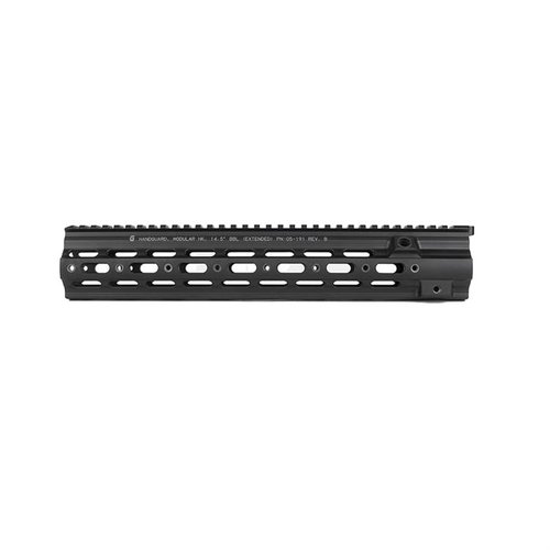 La Super Modular HK 416 Rail de Geissele, fabricada en aluminio 6061-T6, ofrece resistencia y modularidad, ideal para personalizar tu HK 416 con accesorios.