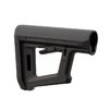 El MOE PR Carbine Stock de MAGPUL ofrece un diseño ligero y minimalista, soporte para la mano, y es compatible con risers CTR y M-LOK para un uso versátil.