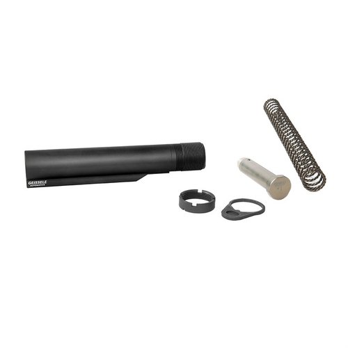 El Buffer Tube Geissele Premium Mil-Spec es duradero, con 6 posiciones y viene con el resorte Super 42 que mejora la fiabilidad y reduce el ruido en tu AR-15.