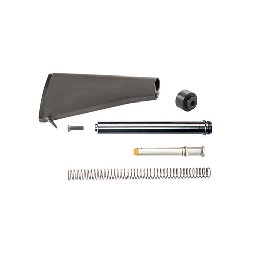 El AR-15 A2 MIL-SPEC BUTTSTOCK de LUTH-AR incluye un stock robusto, una tapa de trampa y un swivel trasero, ideal para mejorar tu experiencia de tiro.
