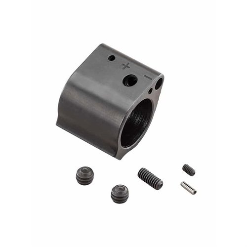 Mejora el rendimiento de tu AR-15 con nuestro Gas Block Ajustable de perfil bajo, fácil de instalar y fabricado en acero 4140 con acabado Black Nitride.