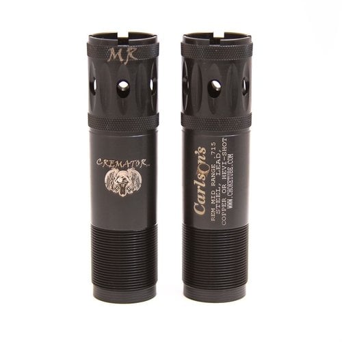 Los tubos de choke Cremator® de Carlson's ofrecen Triple Shot Technology para patrones más densos, instalación sin herramientas y protección del cañón.