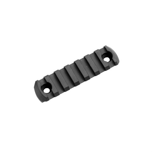 El M-LOK Slotted Picatinny Rail de Kinetic Development Group es ligero, versátil y permite agregar accesorios 1913 como luces y empuñaduras fácilmente.