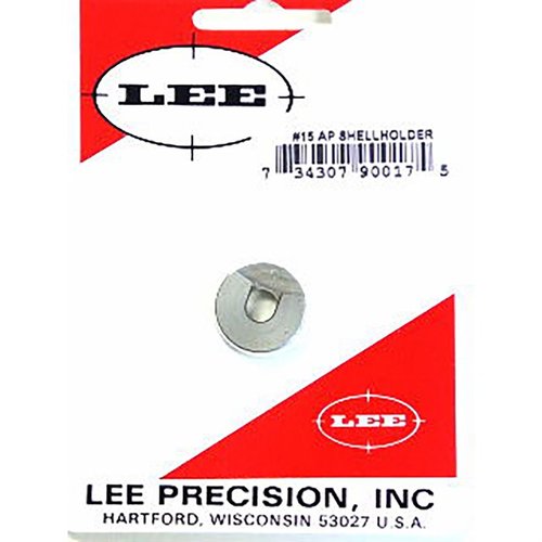 El Universal Shell Holder #15 (AP) de Lee Precision es compatible con la mayoría de prensas de recarga, ideal para tus necesidades de recarga.