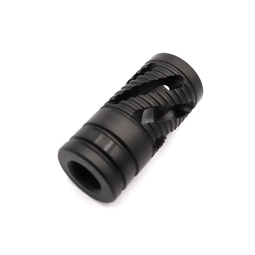 El freno de boca Kidd .22 reduce el retroceso, añade peso al cañón y tiene un diseño atractivo. Compatible con rifles y pistolas .22 con rosca 1/2" -28.