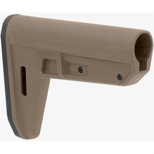 El MOE TR Carbine Stock de Magpul es ligero, fácil de instalar y ajustar, con un mecanismo de liberación ambidextro y ranuras M-LOK para accesorios.