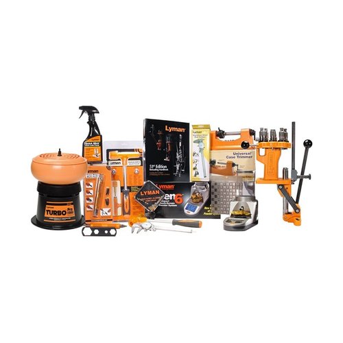 ¡Con el Lyman Ultimate Reloading System, tendrás todo lo que necesitas para recargar en un solo kit! Incluye prensa, sistema de pólvora y más para calidad rápida.