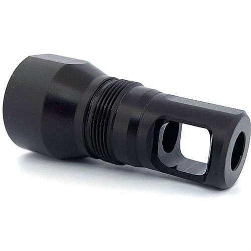 Los BLYAT MUZZLE BRAKES son compatibles con adaptadores Atlas, tienen un acabado de nitruro negro y resuelven problemas de alineación en hilos de 24 y 26mm.