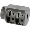 El ALPHA TANK BRAKE reduce el retroceso con su diseño de doble cámara, fabricado en acero inoxidable 416 y disponible en acabado Blast o Black Nitride.