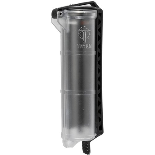 El CellVault XL almacena hasta 8 baterías AAA o 2 18650, es resistente al agua y al polvo, y se sujeta fácilmente a M.O.L.L.E. para un acceso rápido.