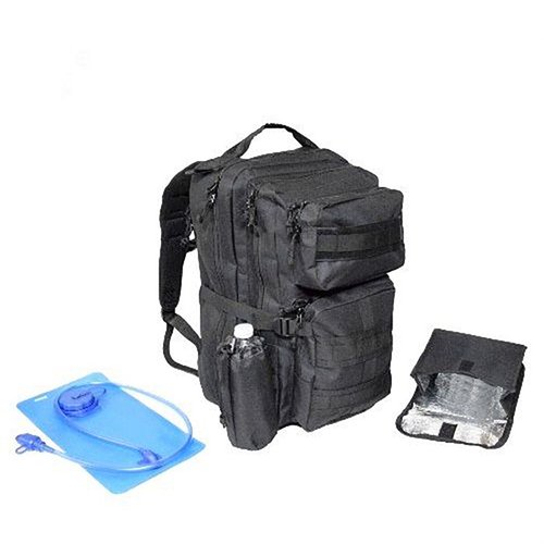 La mochila CACTUS JACK ARMORED TRANSPORT es personalizable, resistente al agua y cuenta con compartimentos para hidratación y protección con placas de armadura.