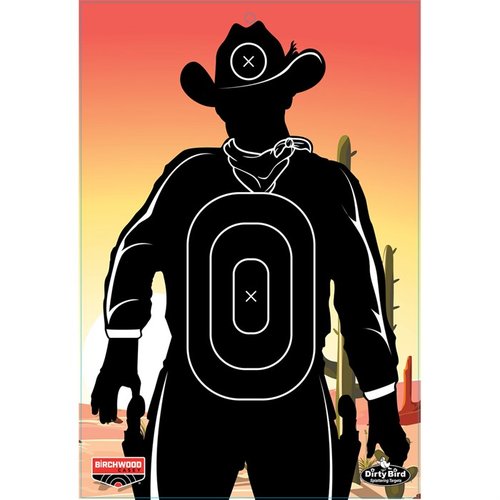 Los objetivos BIRCHWOOD CASEY Dirty Bird Gunslinger Skyline 12 x 18" son ideales para tiro con pistola, con una construcción resistente y un gran contraste para ver tus disparos fácilmente.