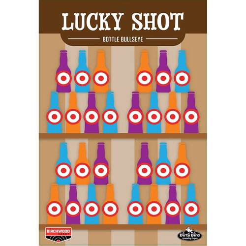 Los objetivos Dirty Bird Lucky Shot de 12 x 18" te permiten ver tus disparos fácilmente, con un gran contraste y son ideales para todo tipo de tiro con pistola. Paquete de 6.
