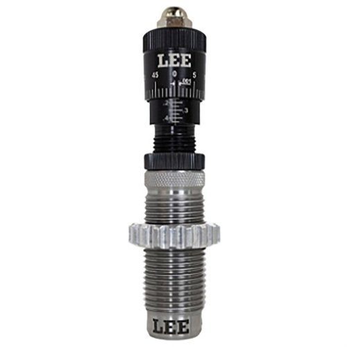 Transforma tu die de crimpado en el más preciso y fácil de ajustar con el adaptador LEE, ideal para prensas progresivas y con ajuste de profundidad micrométrico.