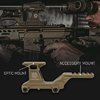 El HYDRA V2 Dual Optic Mount Kit para AIMPOINT Micro-T2 ofrece una línea de visión elevada de 2.91”, mejorando la identificación de objetivos y la conciencia situacional.