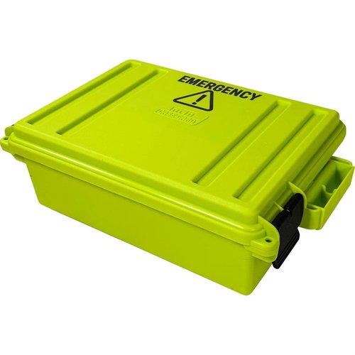 Las cajas de emergencia MTM son resistentes al agua, organizan tus esenciales y son fácilmente visibles, perfectas para cualquier situación.