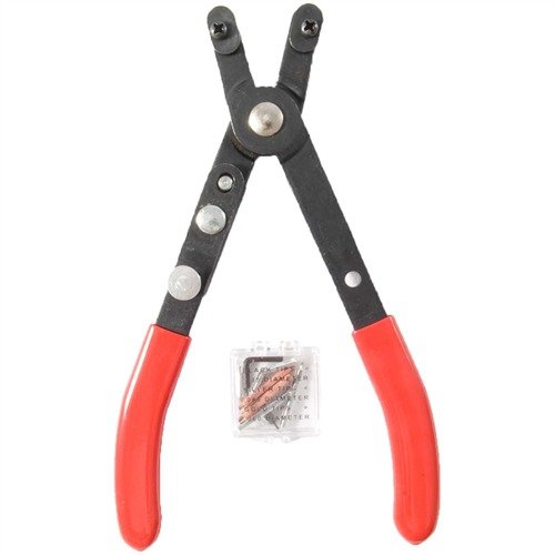 Las pinzas para anillos de snap de LISLE son ideales para quitar e instalar el anillo de la guardia. Incluye puntas extra y mangos de vinilo para mayor comodidad.