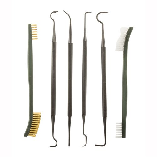 El Lyman Pick and Brush Set es ideal para limpiar tus armas, con picos de polímero no dañinos y un cepillo de nylon que llega a los rincones más difíciles.