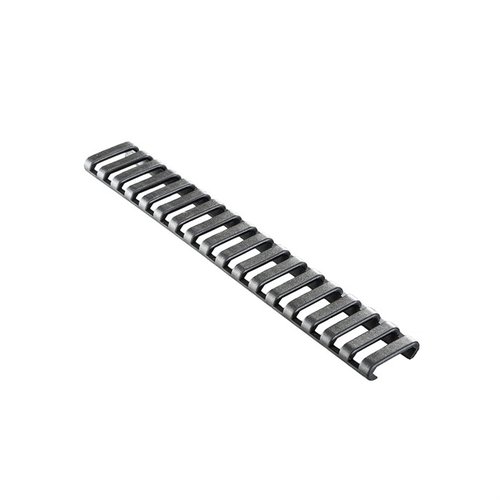 Mejora el control de tu arma con el 18-SLOT LOWPRO LADDER RAIL COVER; su superficie antideslizante protege tus manos y rieles en cualquier situación.