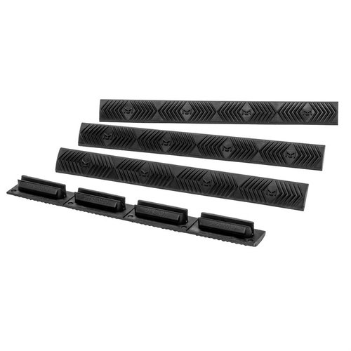 Los cubre rieles M-LOK WedgeLoK de ERGO son de Santoprene, ofrecen un agarre antideslizante y protegen los slots no utilizados, cubriendo 4 slots cada uno.