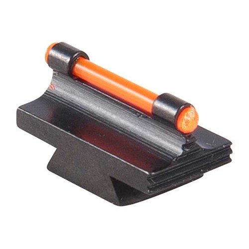 Descubre la mira RIFLE FIBER OPTIC GLOW 34-MR, fabricada en acero, con acabado azul pulido y varilla óptica naranja, ideal para mejorar tu precisión.