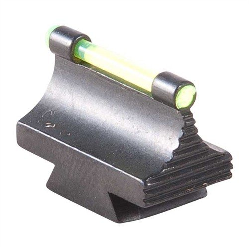 Descubre la mira delantera RIFLE FIBER OPTIC GLOW 45-MR, fabricada en acero, con acabado azul y varilla óptica verde, ideal para mejorar tu precisión.