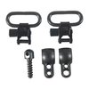 Los QUICK DETACH SWIVELS de Uncle Mike's son fáciles de usar, con un bloqueo positivo y se adaptan a cañones de .540" a .590", ideales para tus rifles y escopetas.