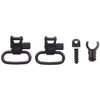Los QUICK DETACH SWIVELS de UNCLE MIKES son desmontables y cuentan con un sistema de bloqueo positivo, ideales para rifles Marlin y muchas escopetas.