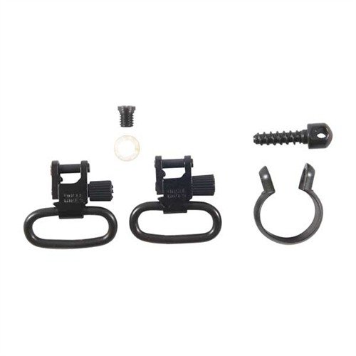 Los QUICK DETACH SWIVELS de Uncle Mike's ofrecen un sistema de bloqueo positivo, fácil de instalar en cañones y tubos de cargador, ideal para rifles y escopetas.