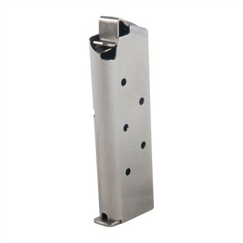Los cargadores Metal Form para Colt Mustang son de acero inoxidable, con 6RD de capacidad y orificios de visión, ideales para tu Colt Mustang.