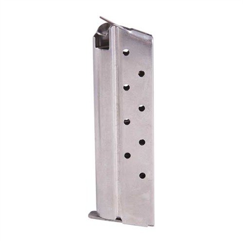 Los cargadores 1911 de METALFORM son robustos y de alta calidad, fabricados en acero carbono o acero inoxidable, con alimentación confiable y base removible para limpieza fácil.