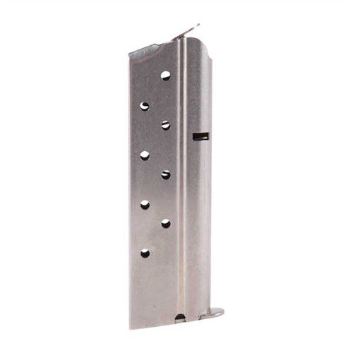 Consigue revistas robustas de alta calidad para pistolas 1911, con alimentadores planos o redondos, y opciones de base soldada o removible para fácil limpieza.