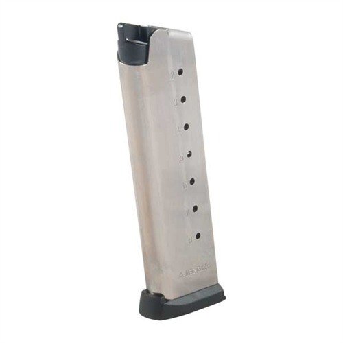 Los cargadores MEC-GAR 1911 .45 ACP ofrecen durabilidad con acero al carbono, acabado en níquel brillante y son los mismos que utilizan fabricantes europeos.