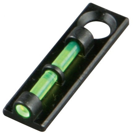 Mejora tu visualización del objetivo con el SHOTGUN FIBER OPTIC FLAME SIGHT de HIVIZ, fácil de instalar en escopetas con ribete ventilado y disponible en verde.