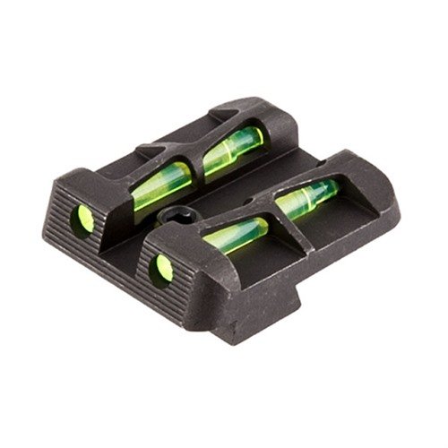 Las miras LITEWAVE de HIVIZ ofrecen un diseño innovador que maximiza la durabilidad y la captación de luz, con LitePipes intercambiables en varios colores.