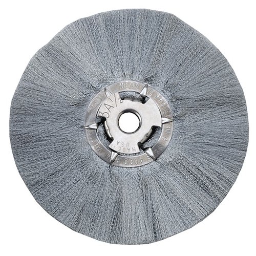 Las ruedas RIEHL de 6" son ideales para eliminar óxido y realizar cardado pesado, con acción suave a 500-600 RPM. ¡No mezcles metales para evitar manchas!