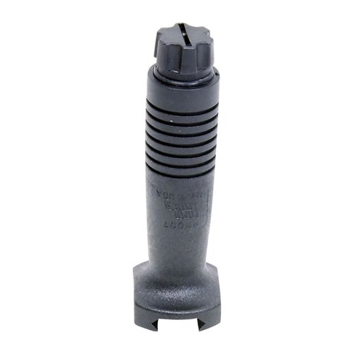 El AR-15 Swiss Pattern Vertical Foregrip se instala fácilmente sin herramientas, ofrece un agarre sólido y es ideal para accesorios como luces y láseres.