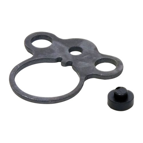 La placa de sujeción ambidiestra Dual Loop para sling AR-15 permite un rápido enganche de slings de un punto, fabricada en acero y diseñada para usar a la izquierda o derecha.