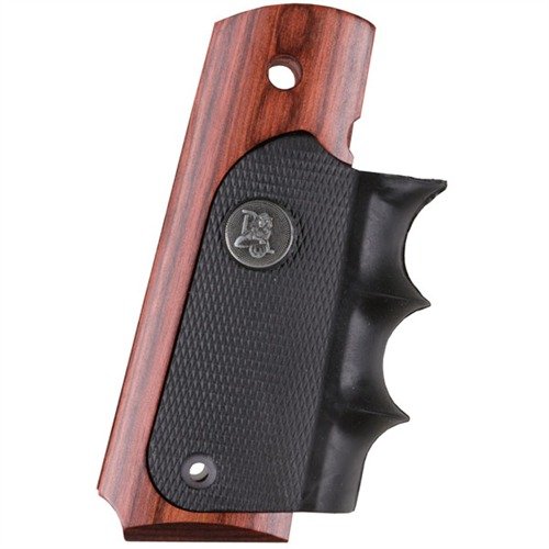 Las empuñaduras Pachmayr 1911 combinan la apariencia de madera real con el control del caucho, ofreciendo comodidad y un agarre superior para cualquier tirador.