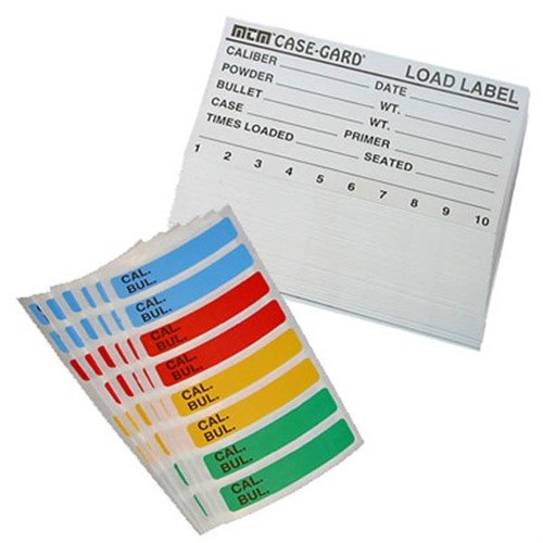 Las etiquetas LOAD LABELS de MTM CASE-GARD te ayudan a organizar tus cajas de munición con espacio para todos los detalles de carga, ¡incluyendo 48 etiquetas de colores!