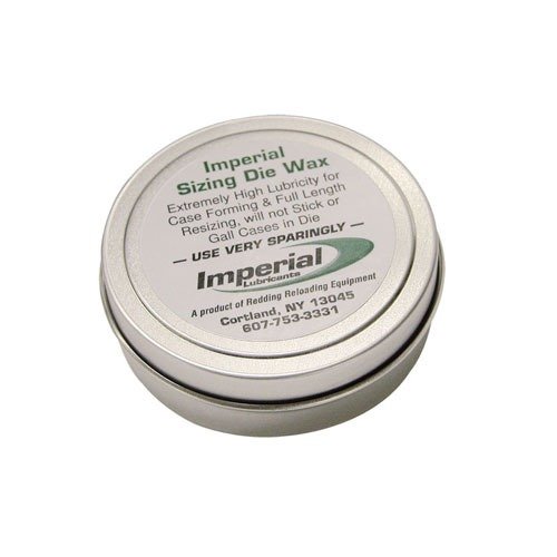 La cera Imperial Sizing Die Wax de 2 oz. ofrece alta lubricidad y fácil limpieza, facilitando el sizing y formación de cartuchos difíciles. ¡Ideal para recargadores!
