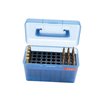 La caja de municiones MTM Case-Gard protege tus balas con un diseño apilable, asa plegable y espacio extra para facilitar su transporte y evitar daños en la punta.