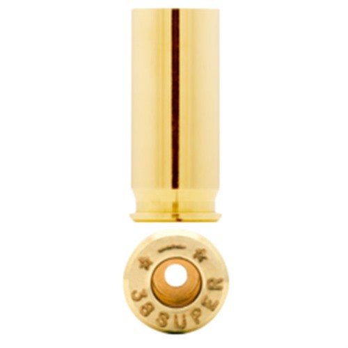 La mejor calidad en munición comienza con Starline Brass. Este paquete de 100 unidades de 38 SUPER BRASS es ideal para tiradores exigentes.