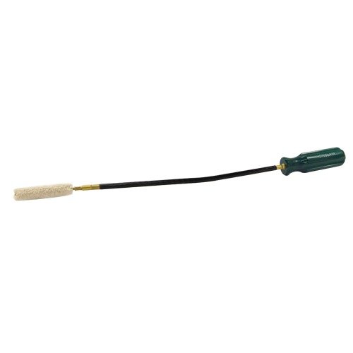 El Flexible Chamber Swab Tool de Sinclair permite limpiar tu rifle sin desarmarlo, aceptando accesorios 8-32 y con un cómodo mango para fácil uso.