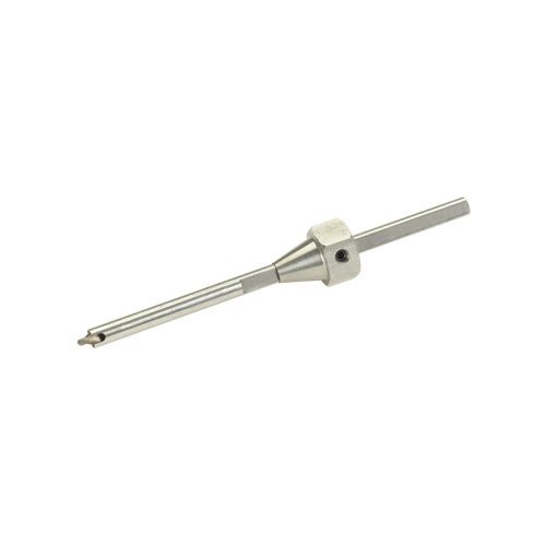 El GEN II Universal Flashhole Deburring Tool de Sinclair es de acero inoxidable, elimina rebabas y deja un pequeño chaflán, ideal para nuevos cartuchos.