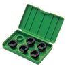 El set de cinco shellholders de Redding te permite ajustar el headspace con diferentes grosores (+.002" a +.010"). Incluye una caja de almacenamiento.